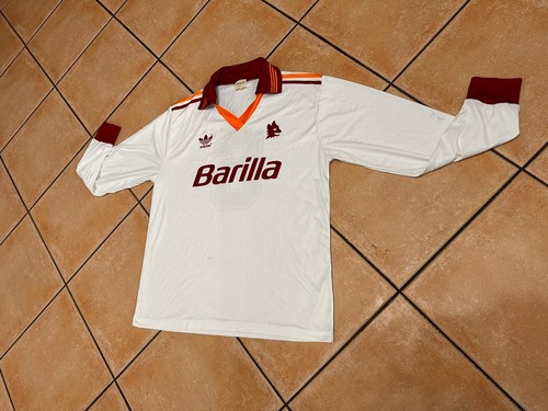 Maglia As Roma Barilla Adidas Vintage Asr Football Match Worn Num. 6 Rarissima - Foto 3 di 19