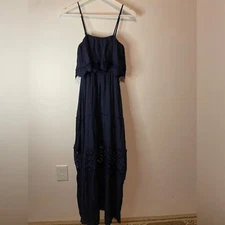 Navy maxi sundress with lace accents small