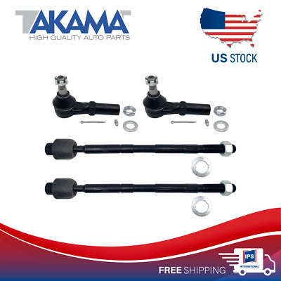 4pcs Front Inner + Outer Tie Rod Ends For 02-05 DODGE RAM 1500