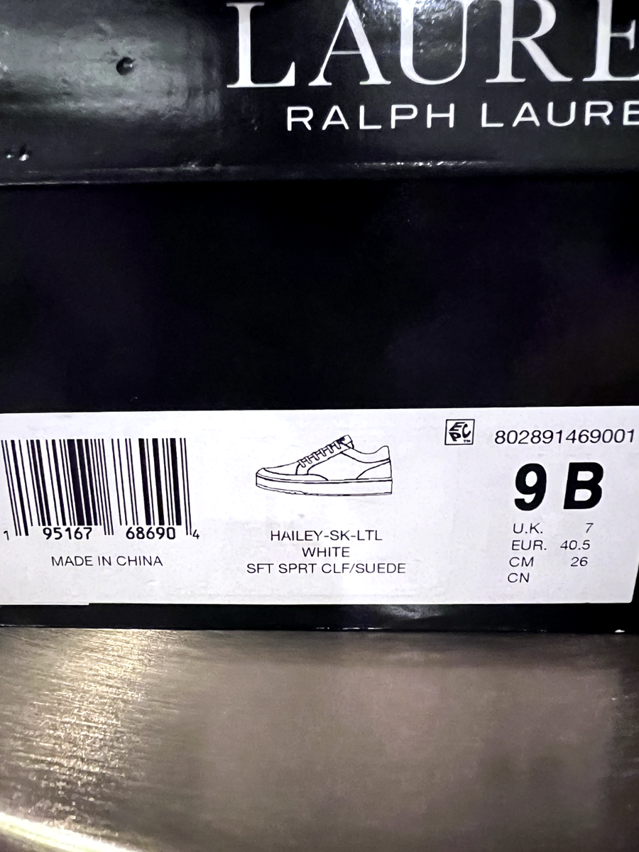 Ralph Lauren Sneakers Women's Size 9 - Hailey in White Leather