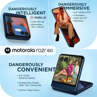 MOTOROLA Razr 60 (PANTONE Gibraltar Sea, 256 GB) (8 GB RAM)-GLOBAL