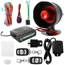 Car Alarm System with Remote Start Push to Engine Start Stop Button 12V 