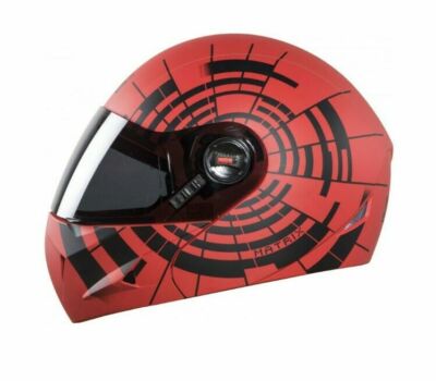 SB-41 Oscar Glänzend Rot Mit Schwarz Voll Gesicht Schlicht Visier Helm L 600mm @
