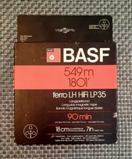 Vintage BASF ferro LH HiFi LP35 7" Reel Long Play Magnetic Tape Sealed Unused