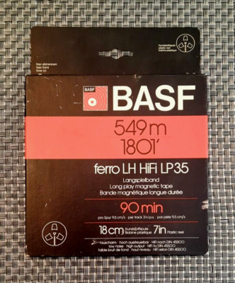Vintage BASF ferro LH HiFi LP35 7'' Reel Long Play Magnetic Tape Sealed Unused