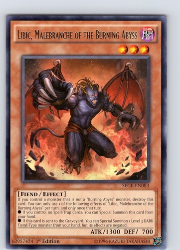 YuGiOh Card: Farfa, Malebranche of the Burning Abyss SECE-EN082 1st Ed.  RARE! NM