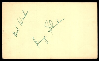 George Shuba Baseball Index Card Signed Auto Autograph (no COA) *g1