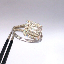 Designer 925 Sterling Silver Size 8 Pave CZ Cluster Cocktail Engagement Ring New