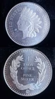 Vintage 1859- 1909 Indian Head Cent 1 Troy oz .999 Fine Silver Round 24212