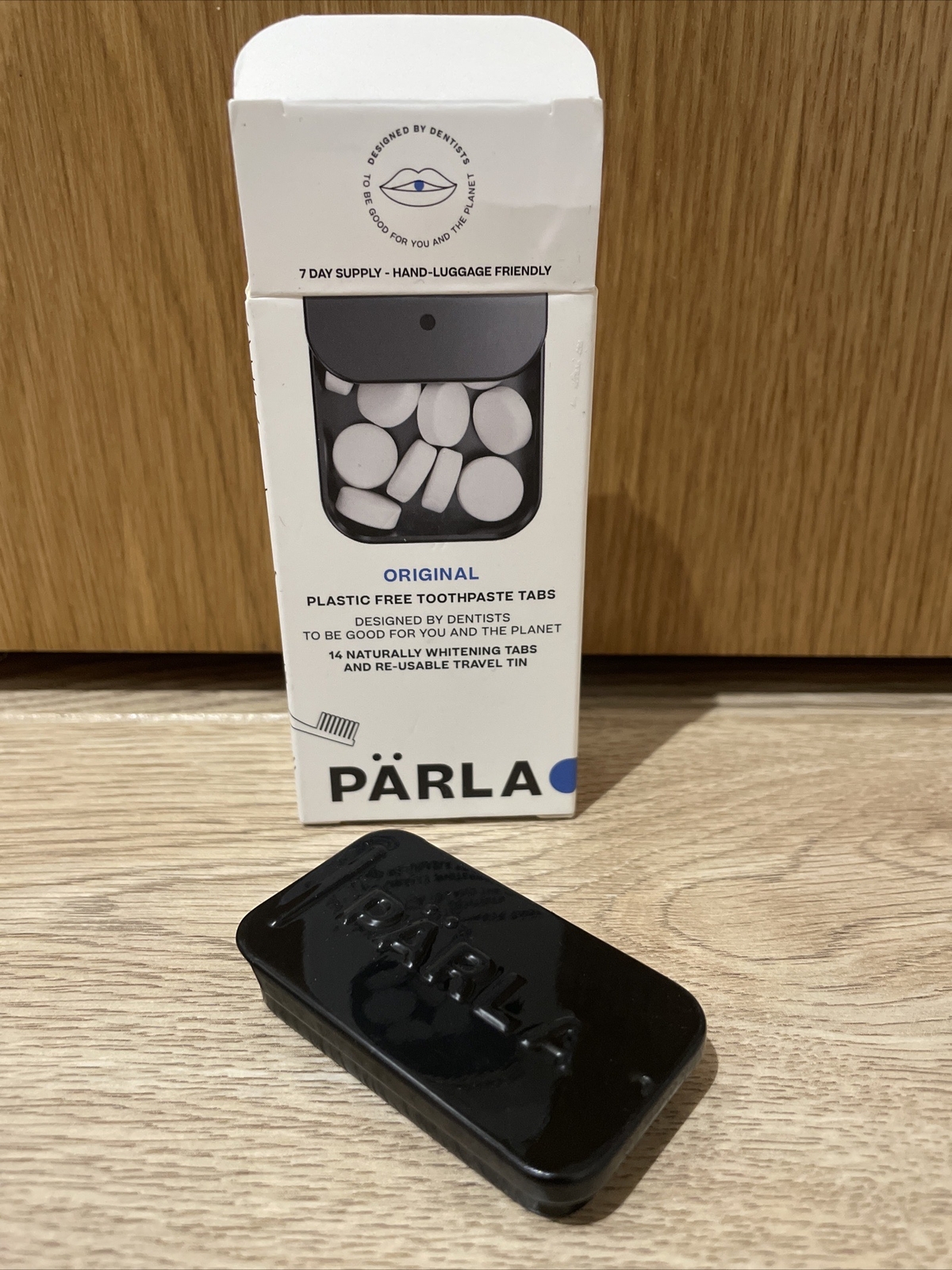 Parla Original Plastic Toothpaste Tabs Vegan 14 Travel Tin for sale