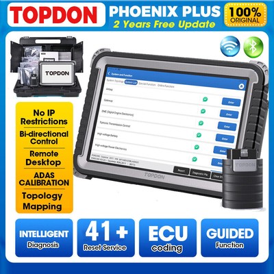 2025 Newest TOPDON Phoenix Plus OBD2 Car Diagnostic Scanner ECU K Online Coding