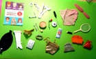 Vintage BARBIE TLC ACCESSORIES LOT RED WHITE WARM BOOT KNITTING PRETTY SOLO ROSE