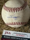 SAL STEWART CINCINNATI REDS ROOKIE STAR SIGNED GAME USED BASEBALL JSA COA