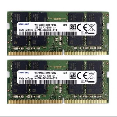 Samsung 64GB (2X 32GB) DDR4 2666MHz PC4-21300 Laptop SODIMM Memory RAM