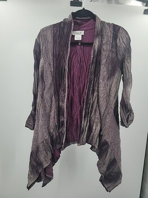 Anis A Crinkled Waterfall Boho Cardigan Sz M Indie Bohemian Lagenlook