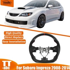 Steering Wheel For 2008-14 Subaru Impreza Sti Wrx Hydro Carbon Fiber Red Stripe