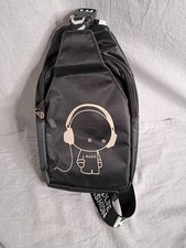 Kuchen CrossBody Bag Black White Shoulder Bag Y2K Adj Headphones Music