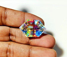 50.50 Ct Natural Mystic Topaz Rainbow Color Fancy CUT Loose Gemstone Certified
