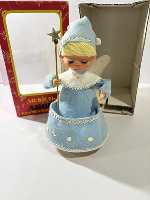 1960 s Christmas Angel Plays Silent Night Rotates By Roman Kogei Japan