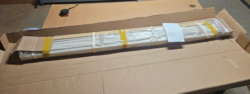 Half Price SelectBlinds 2 in Wood Blind Slight White 62 3/4 x 57 3/8 in