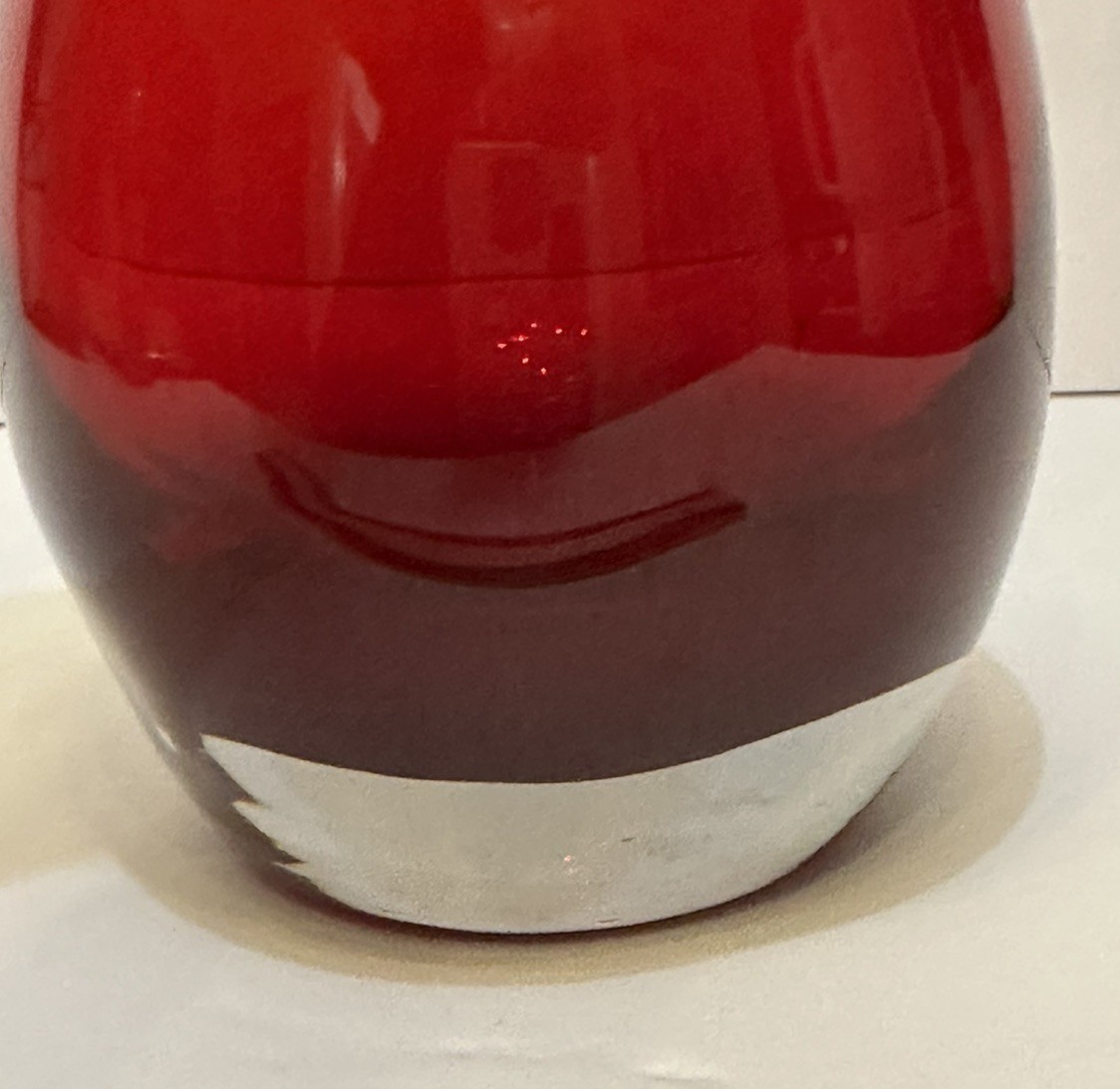 Large Pier 1 Glass Vase Ruby Red hand blown Large Table Top 17.5” Thailand VTG