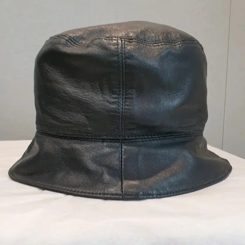 Prada Authentic Black Leather Bucket Hat Cap thumbnail 6