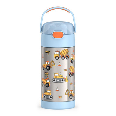 FUNTAINER Water Bottle with Straw - 12 Ounce - Kids Stainless Steel Vacuum Insul