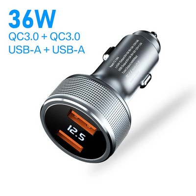 54W USB Car Charger Quick Charge 3.0 Fast Charging Type C QC PD3.0 Mobile Phone