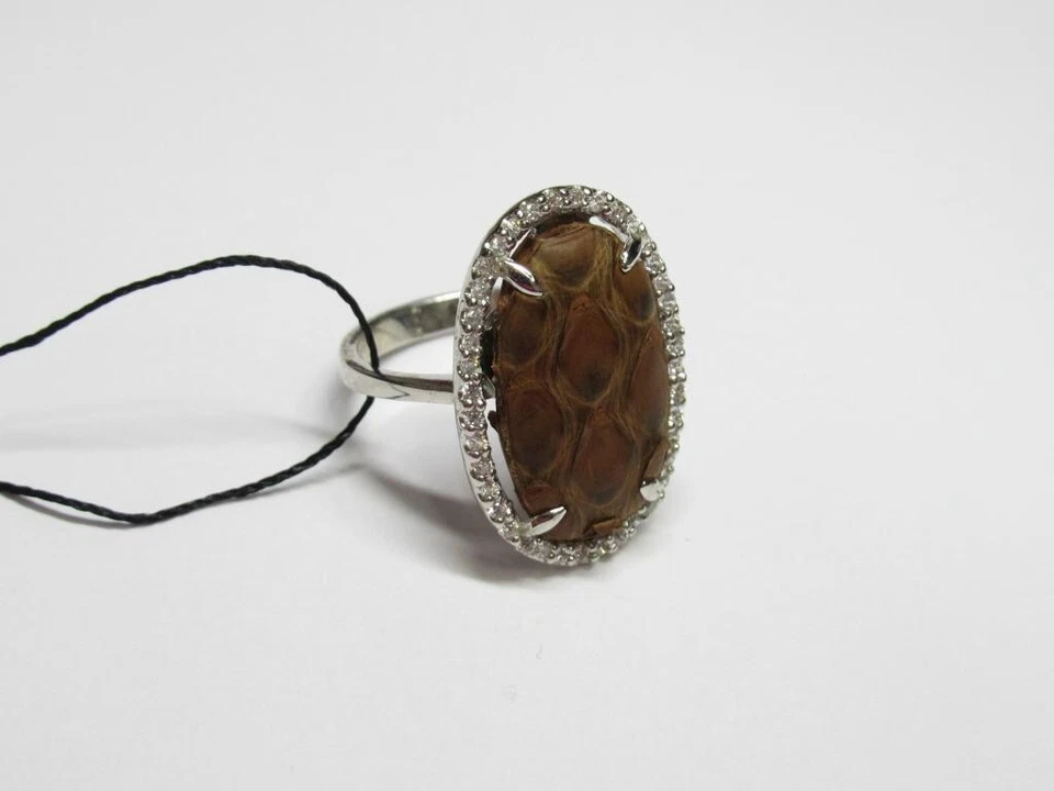 Anello Vintage Unico Bellissimo Argento Sterling 925 Pelle Gioielli Donna S 6.5U - Immagine 3 di 4