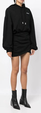 Off-White Womens For All Hooded Sweatdress Black Medium Brand New