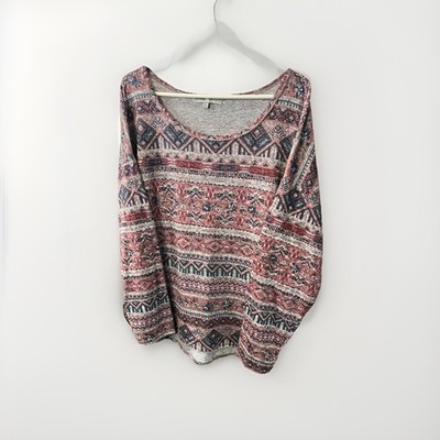 Absolutely Famous Womens 2X Round Neck Pullover Tunic Soft Comfy Long Sleeve