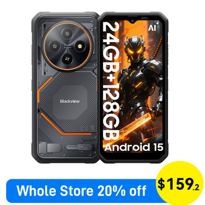 Blackview FORT 2 AI 4G Rugged Smartphone 24GB+128GB 6.56'' Android 15 5000mAh NFC