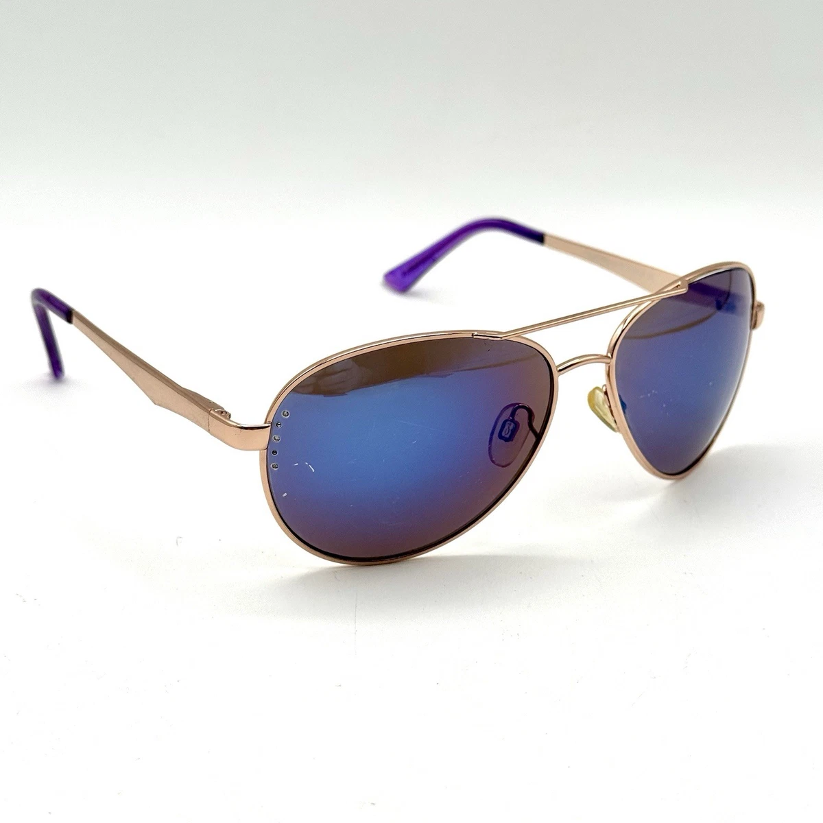NWT Steve Madden Womens Unisex Metal Frame 100% UV Protection Aviator Sunglasses ROWAN Gold Frame Aviator Brown Lens Sunglasses – Steve Madden main image 3