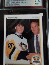 1990 Upper Deck # 356 Jaromir Jagr Rookie Card KSA 7.5 NM+. rookie card picture