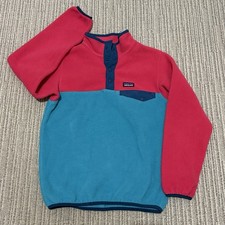Patagonia Synchilla Snap-T Fleece Pullover - Kids Youth L 12 - Magenta / Teal