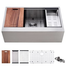 33 Inch Farmhouse Sink Workstation -VOKIM 33X22 Farm sink Stainless Steel 16