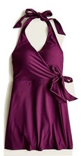 J Crew Halter Wrap 8 Swim Dress One Piece Swimsuit in Iris Purple Plum New