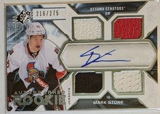 2012-13 Upper Deck SPx Autographed Rookie Jersey Mark Stone #216/275 RC Auto