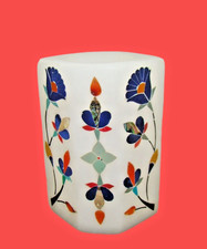 Alabaster Vase Steinintarsien Indien  1950–1960