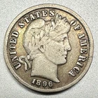 1896   BARBER DIME   F/VF DETAIL  BETTER DATE  #1745