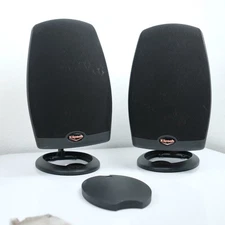 Pair of Klipsch RSX-5 Black Speakers 8 OHMS Monster Cable Tested Working READ