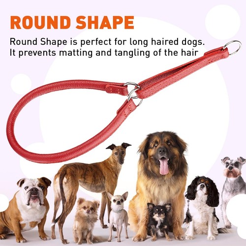 L1218-3 18 L x 0.33 W in. Round Leather Martingale Collar, Red - Picture 4 of 9