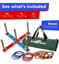 Elite Sportz Ring Toss Games for Kids - Outdoor Yard Game for Adults & Family 