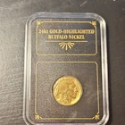 1936 24kt Gold-Highlighted Buffalo Nickel 5C in Display Case