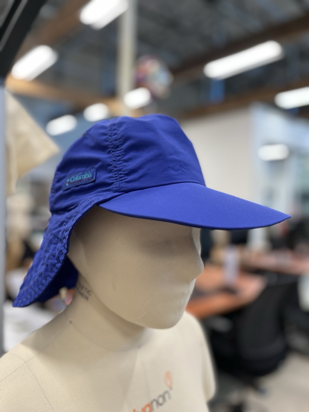 Vintage Columbia Wide Brim Sun Hat with Neck Flap and Clip - Medium Size - Made in USA