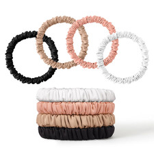 8Pcs Silk Scrunchies Hair Ties for Women Girls, Mulberry Silk Scrunchies No-Da