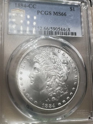 1884-CC Morgan Silver Dollar - PCGS MS 66 - Gold Shield