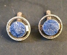 Herren Manschettenkn&ouml;pfe Silber 835 mit Lapislazuli Edelstein.