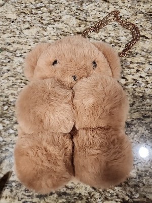 Plush Tan Bear Backpack Purse Gold Chain Gummie Gummy Cosplay Dressup Anime