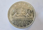 1966 Canada Silver $1 Dollar Coin Canoe Design Queen Elizabeth II